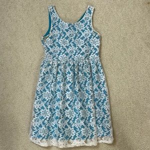 Blue & White Lace Women’s Dress